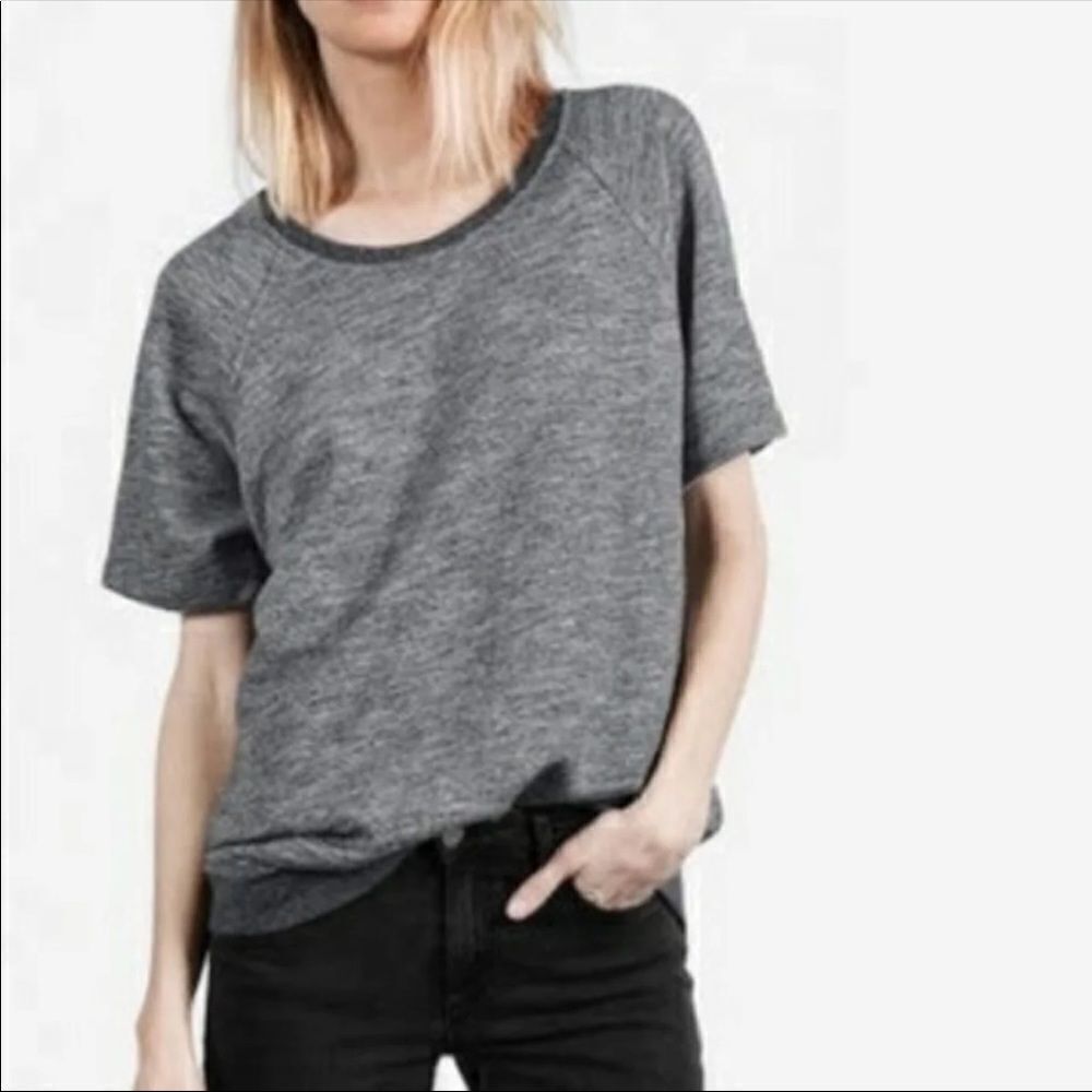 Everlane short sleeve gray sweatshirt tuni…